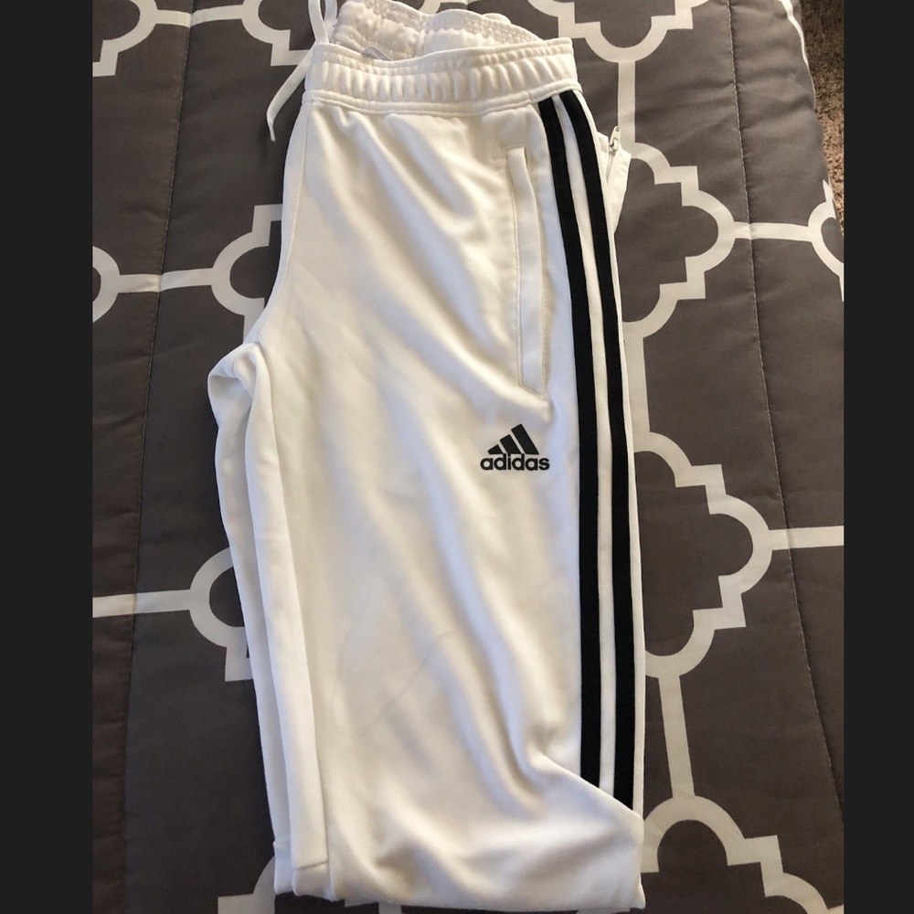 White Adidas pants